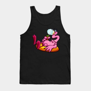 Flamingo with Face Mask Bird Relaxing Quarantine Tank Top